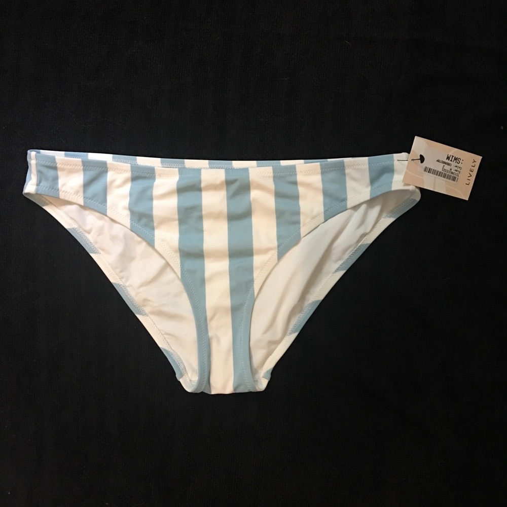Lively x Madewell Stripe Bikini swimsuit Bottom - Picture 6 of 7
